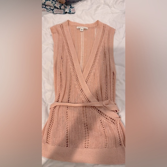 Banana Republic Sleeveless Medium Peach Wrap Sweater - Picture 1 of 3